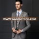 Manufactory business light grey 3 piece men custom suits