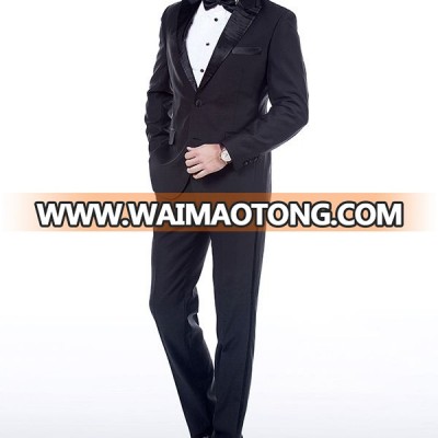 2017 top quality 100% wool black italian men suits